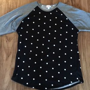 Lularoe Randy Baseball shirt ~ black and white ~XL